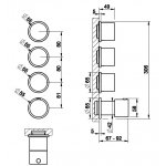 Gessi Habito Bateria prysznicowa termostatyczna z trzema wyjściami element zewnętrzny chrom 63436.031