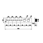 Gessi Habito Bateria prysznicowa termostatyczna z czterema przyciskami element zewnętrzny chrom 63016.031