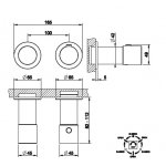 Gessi Habito Bateria prysznicowa termostatyczna 3-drożna element zewnętrzny finox 70536.149