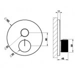 Gessi Habito Bateria termostatyczna z przyciskiem on/off element zewnętrzny finox 38711.149