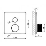 Gessi Habito Bateria termostatyczna z przyciskiem on/off element zewnętrzny finox 38717.149