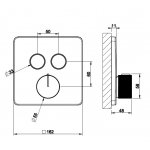 Gessi Habito Bateria termostatyczna z dwoma przyciskami element zewnętrzny finox 38718.149