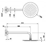 Gessi Habito Deszczownica ∅25 z ramieniem finox 66148.149