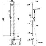 Gessi Habito Drążek prysznicowy ze słuchawką i wężem finox 70142.149
