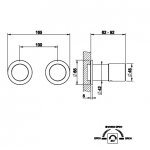 Gessi Habito Mieszacz z przełącznikiem 2-drożnym element zewnętrzny finox 70579.149
