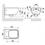 Gessi Habito Miska wisząca biały 39114.518