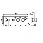 Gessi Hi-Fi Eclectic Bateria prysznicowa termostatyczna ścienna z dwoma przyciskami element zewnętrzny chrom 65222.031