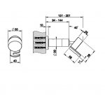 Gessi Hi-Fi Eclectic Uchwyt prysznicowy ścienny regulowany czarny mat 63057.299