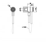 Gessi Hi-Fi Eclectic Zestaw prysznicowy ścienny z przyłączem wody, słuchawką i wężem 150 cm chrom 63099.031