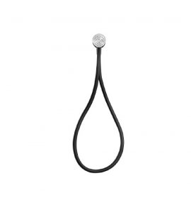 Gessi Hi-Fi Eclectic Zestaw prysznicowy ścienny z przyłączem wody, słuchawką i czarnym wężem 150 cm chrom 63199.031