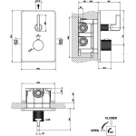 Gessi INCISO Bateria natryskowa termostatyczna podtynkowa element zewnętrzny Chrom 58132.031/ 58132031