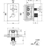 Gessi INCISO Bateria natryskowa termostatyczna podtynkowa element zewnętrzny Chrom 58232.031/ 58232031