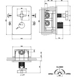 Gessi INCISO Bateria natryskowa termostatyczna podtynkowa element zewnętrzny Chrom 58234.031/ 58234031