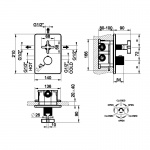 Gessi INCISO Bateria natryskowa termostatyczna podtynkowa element zewnętrzny Chrom 58236.031/ 58236031