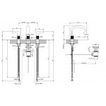 Gessi Inciso Bateria umywalkowa 3-otworowa z korkiem Chrom 58011.031 / 58011031