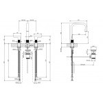 Gessi Inciso Bateria umywalkowa 3-otworowa z korkiem Chrom 58013.031 / 58013031