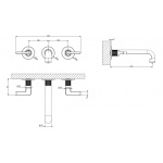 Gessi Inciso Bateria umywalkowa podtynkowa element zewnętrzny Chrom 58090.031 / 58090031