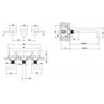 Gessi Inciso Bateria umywalkowa podtynkowa element zewnętrzny Chrom 58092.031 / 58092031