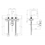 Gessi Inciso + Bateria umywalkowa trzyotworowa z korkiem Chrom 58113.031 / 58113031