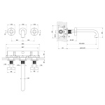 Gessi Inciso + Bateria umywalkowa podtynkowa element zewnętrzny Chrom 58192.031 / 58192031