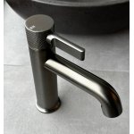 Gessi Inciso Bateria umywalkowa jednootworowa bez korka black metal brushed pvd 58002.707