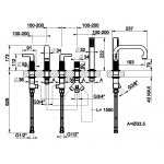 Gessi Inciso Bateria wannowa pięciootworowa Chrom 58040.031 / 58040031