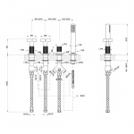 Gessi Inciso + Bateria wannowa czterootworowa Chrom 58143.031 / 58143031