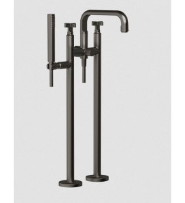 Gessi Inciso Bateria wannowa wolnostojąca ze słuchawką i wężem część zewnętrzna chrom 58129.031