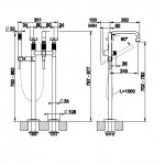Gessi Inciso Bateria wannowa wolnostojąca ze słuchawką i wężem część zewnętrzna chrom 58129.031
