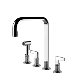 Gessi Inciso Bateria kuchenna 2-uchwytowa 4-otworowa Chrom 58703.031