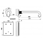 Gessi INCISO Część zewnętrzna mieszacza ściennego Chrom 58107.031 / 58107031