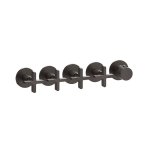 Gessi Inciso Shower Bateria natryskowa termostatyczna 5-uchwytowa podtynkowa 4-drożna - element zewnętrzny Black Metal Brushed PVD 58438.707