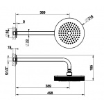 Gessi Inciso Shower Deszczownica z ramieniem ściennym Ø 218 mm Chrom 58185.031 / 58185031