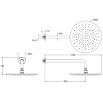Gessi Inciso Shower Deszczownica z ramieniem ściennym Ø 300 mm Chrom 58248.031 / 58248031