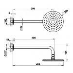 Gessi Inciso Shower Deszczownica z ramieniem ściennym Ø 200 mm Chrom 58148.031 / 58148031