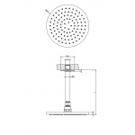 Gessi Inciso Shower Deszczownica z ramieniem sufitowym Ø 200 mm Chrom 58150.031 / 58150031