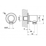 Gessi Inciso Shower Przyłącze kątowe Chrom 58169.031 / 58169031