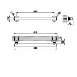 Gessi Inciso Uchwyt wannowy/prysznicowy ścienny 45 cm chrom 58423.031