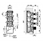 Gessi Inciso Wellness Bateria natryskowa termostatyczna podtynkowa Chrom 58346.031 / 58346031