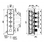 Gessi Inciso Wellness Bateria natryskowa termostatyczna podtynkowa Chrom 58228.031 / 58228031