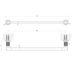 Gessi Inciso Wieszak na ręcznik 450 mm Chrom 58500.031 / 58500031