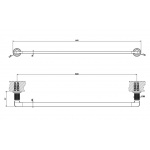 Gessi Inciso Wieszak na ręcznik 600 mm Chrom 58503.031 / 58503031
