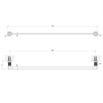 Gessi Inciso Wieszak na ręcznik 800 mm Chrom 58505.031 / 58505031