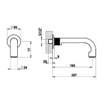 Gessi Inciso Wylewka wannowa ścienna Chrom 58103.031 / 58103031