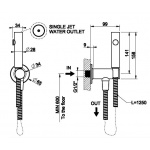 Gessi INCISO Zestaw bidetka z przyłączem Chrom 58151.031 / 58151031