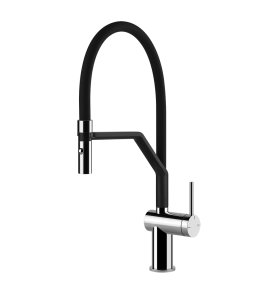 Gessi Inedito Bateria kuchenna z obrotową i wyciąganą wylewką Chrom 60429.031