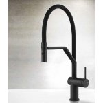 Gessi Inedito Bateria kuchenna z obrotową i wyciąganą wylewką Matte Black 60429.299
