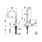 Gessi Inedito Bateria kuchenna z obrotową wylewką Chrom 60411.031