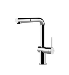 Gessi Inedito Bateria kuchenna z obrotową i wyciąganą wylewką Chrom 60433.031