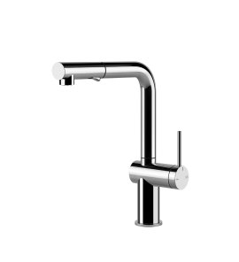 Gessi Inedito Bateria kuchenna z obrotową i wyciąganą wylewką Chrom 60435.031